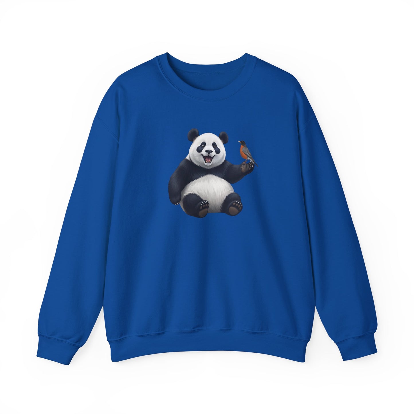 Panda Bear with an American Robin Sweatshirt Bird & Animal Lover