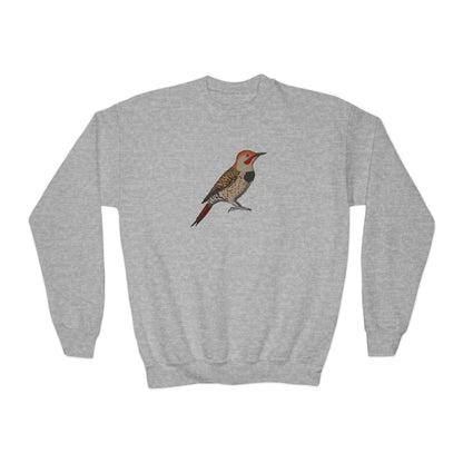 Northern Flicker Bird Birdwatching Youth Crewneck Sweatshirt