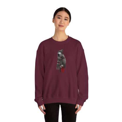 Grey Parrot Winter Sweatshirt | Bird Watcher Crewneck | Unisex Songbirds Wearing Knit Gift for Bird Lovers