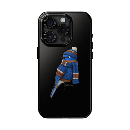 鳥のアートが描かれたブルーバードの二層式iPhoneケース – 鳥類学者や鳥好きの方へのプレゼントに最適