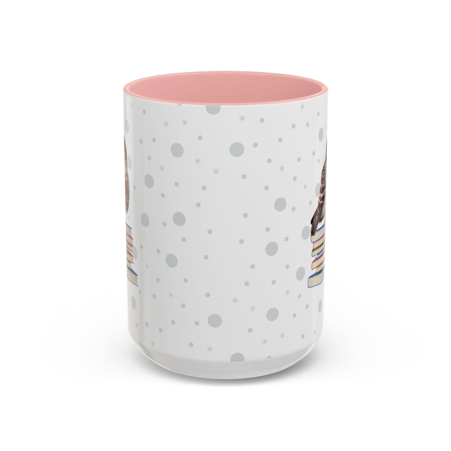 Cute Owl on Books Teacher Mug – Two-Tone Classroom Coffee Cup