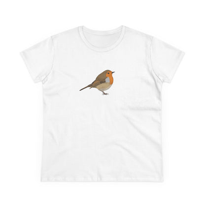 European Robin Bird Design for Birdwatchers and Bird Lovers Women's T-Shirt