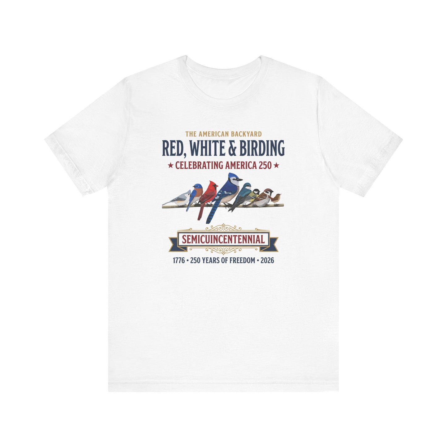 Red, White & Birding Vintage T-Shirt | America 250 Backyard Birds – bird lover