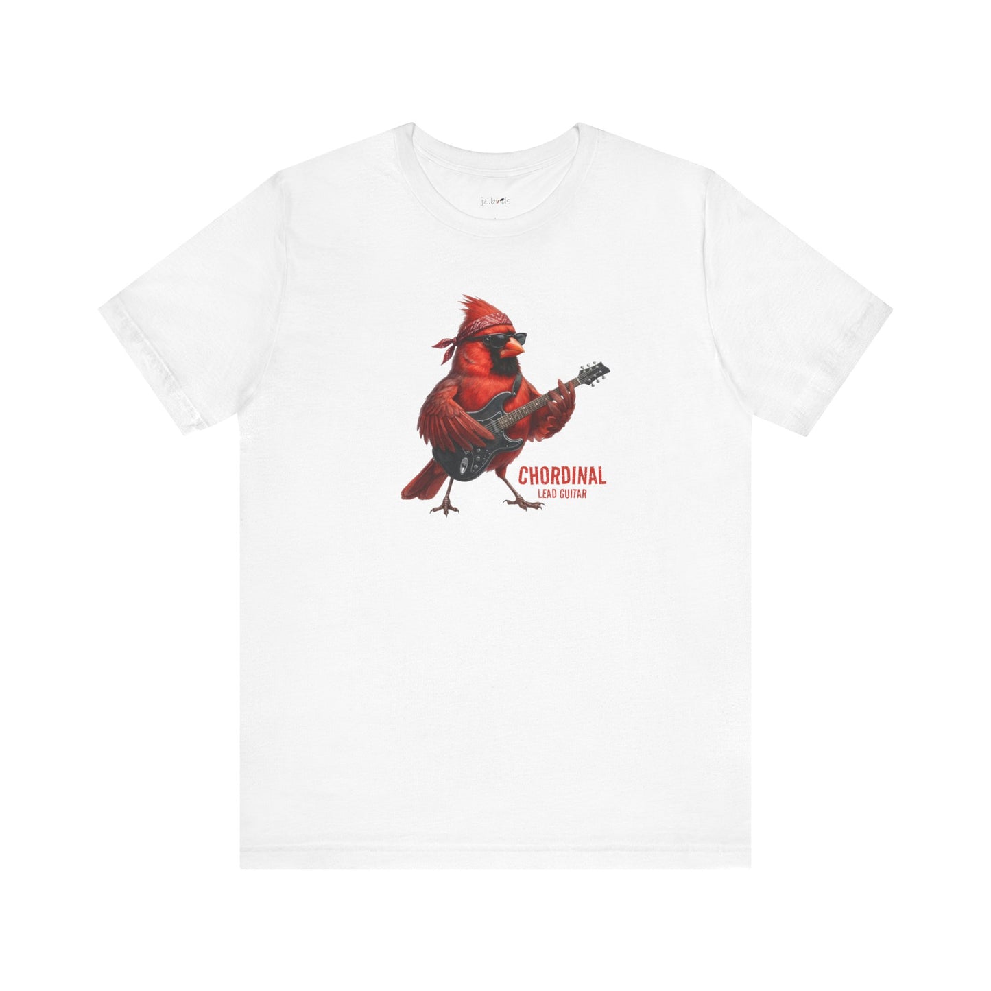 The Chordinal Graphic Tee – Northern Cardinal Guitarist – Funny Rock Band Bird Shirt