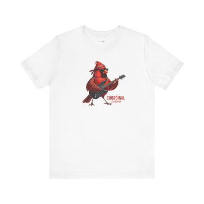 The Chordinal Graphic Tee – Northern Cardinal Guitarist – Funny Rock Band Bird Shirt