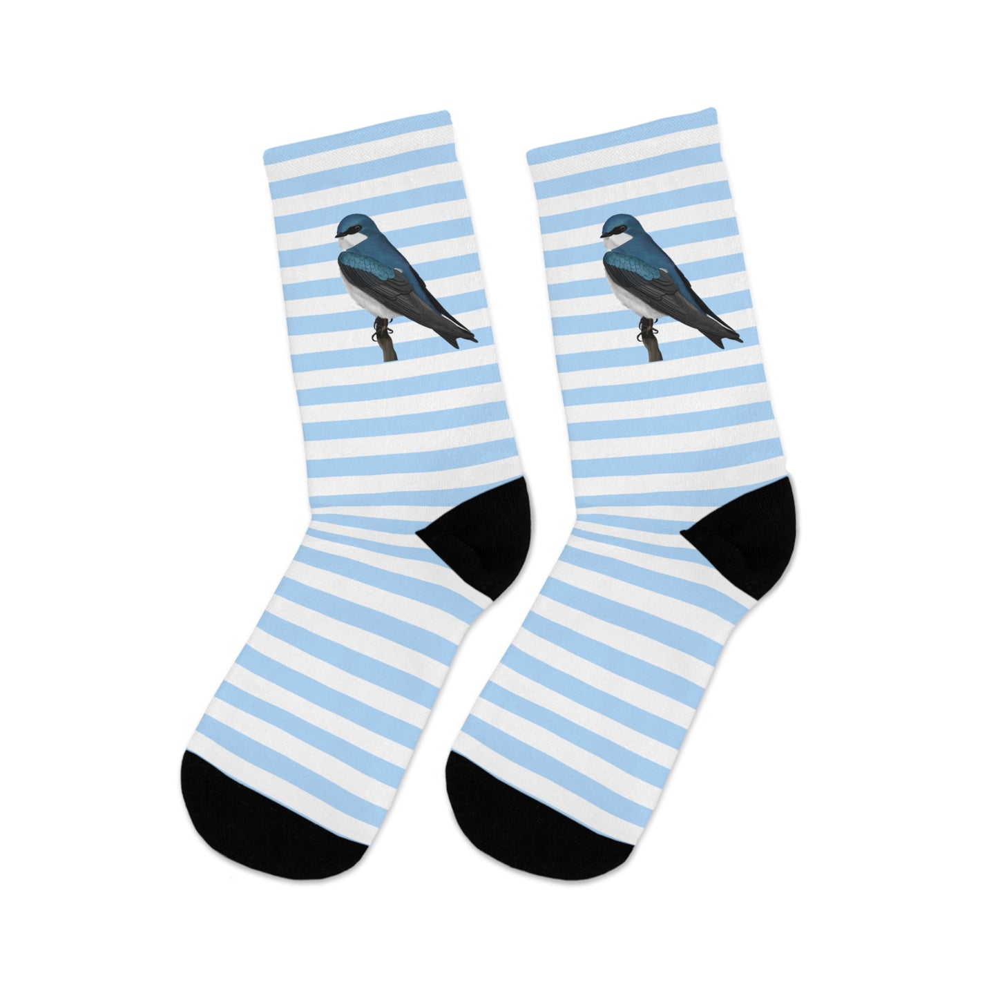 Tree Swallow Stripes Blue White Birding & Birdwatching Bird Socks