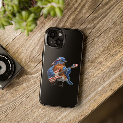 Bluebird with Guitar iPhone Case – Premium Tough Phone Cover Black