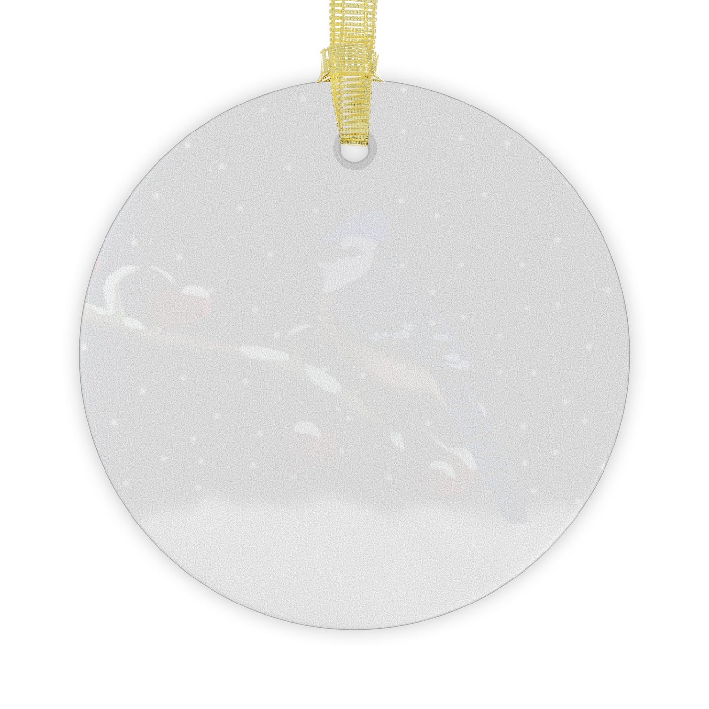 Blue Jay on a Winter Branch Christmas Bird Glass Ornament