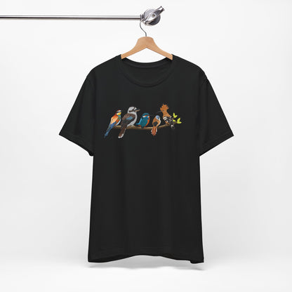 Vögel auf einem Ast T-Shirt Wiedehopf Kookaburra Eisvogel Vogel Singvogel
