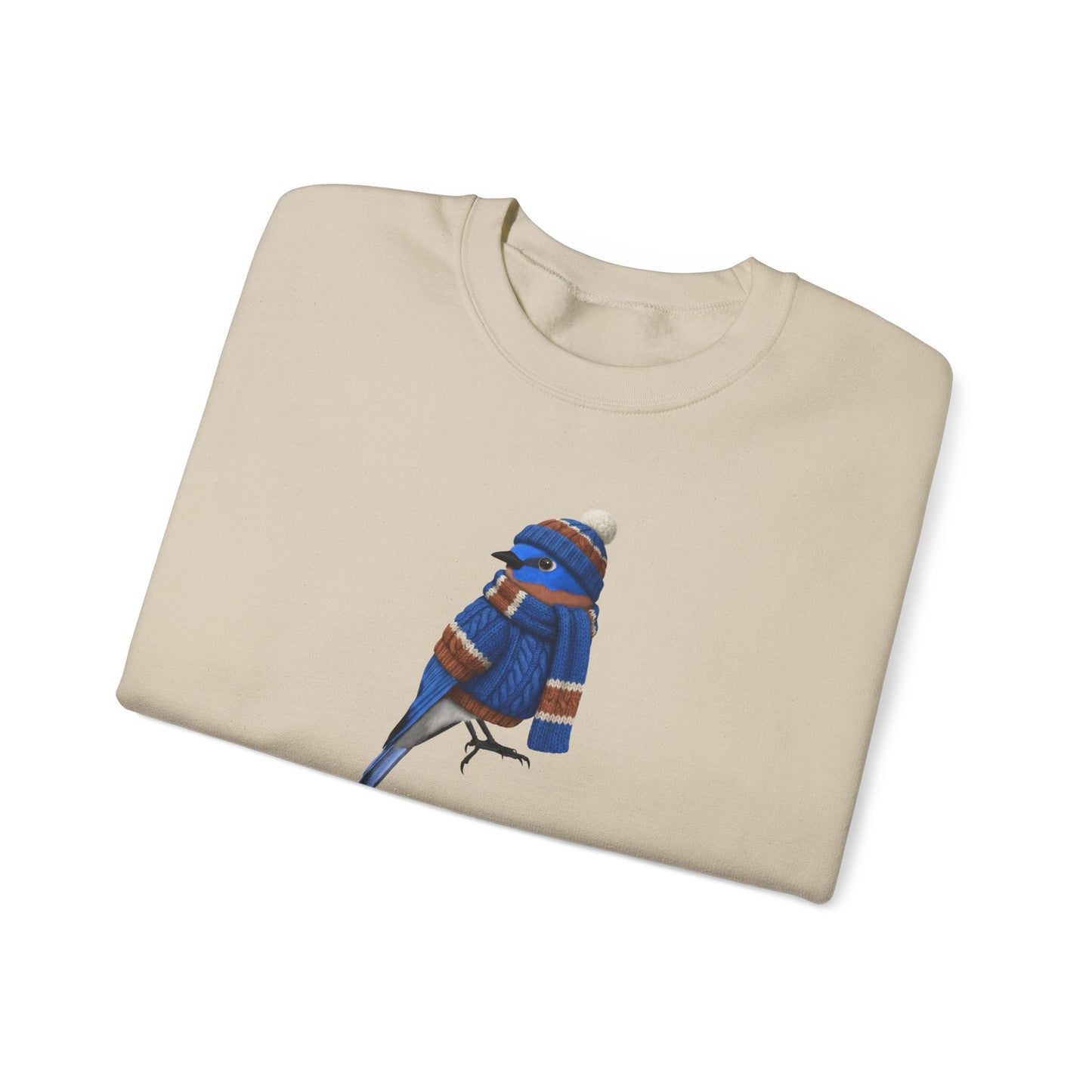 ブルーバード ウィンター スウェットシャツ | バードウォッチャー クルーネック | 鳥好きの方へのユニセックス ソングバード ニットギフト
