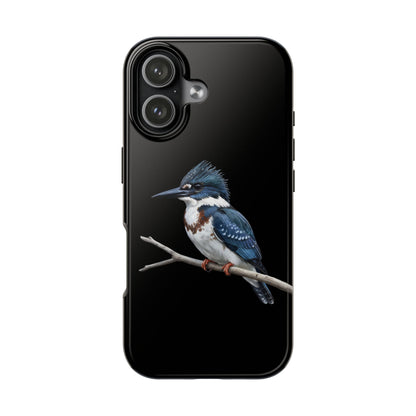 Belted Kingfisher iPhone Case – Premium Tough Phone Cover Black