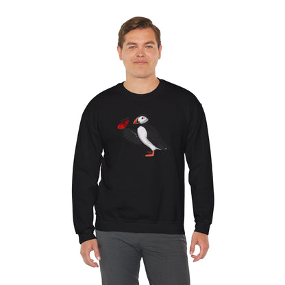 Puffin with Butterfly Bird Birding & Birdwatching Sweatshirt