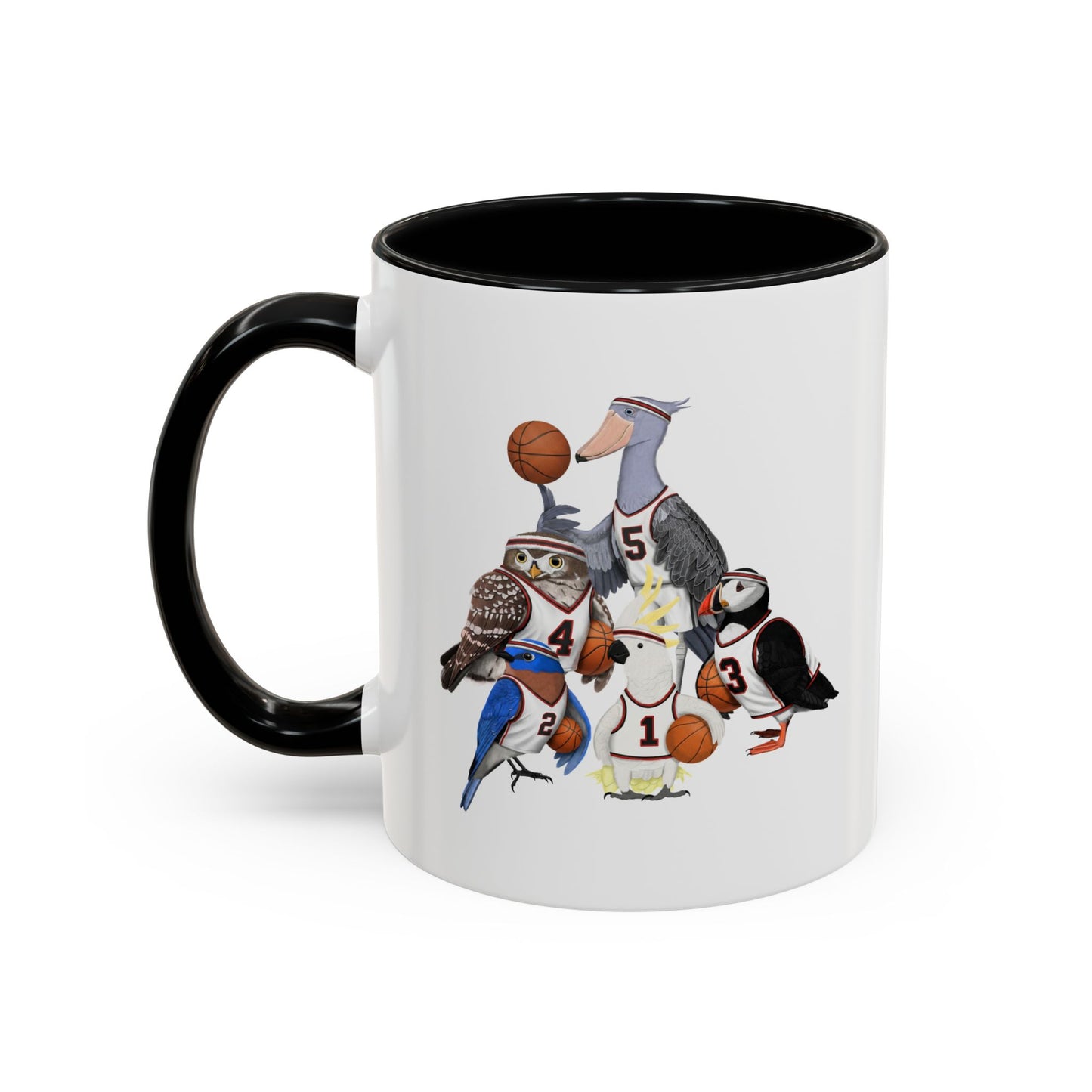 Funny Basketball Ceramic Bird Coffee Mug – Custom Gift for Bird Watchers