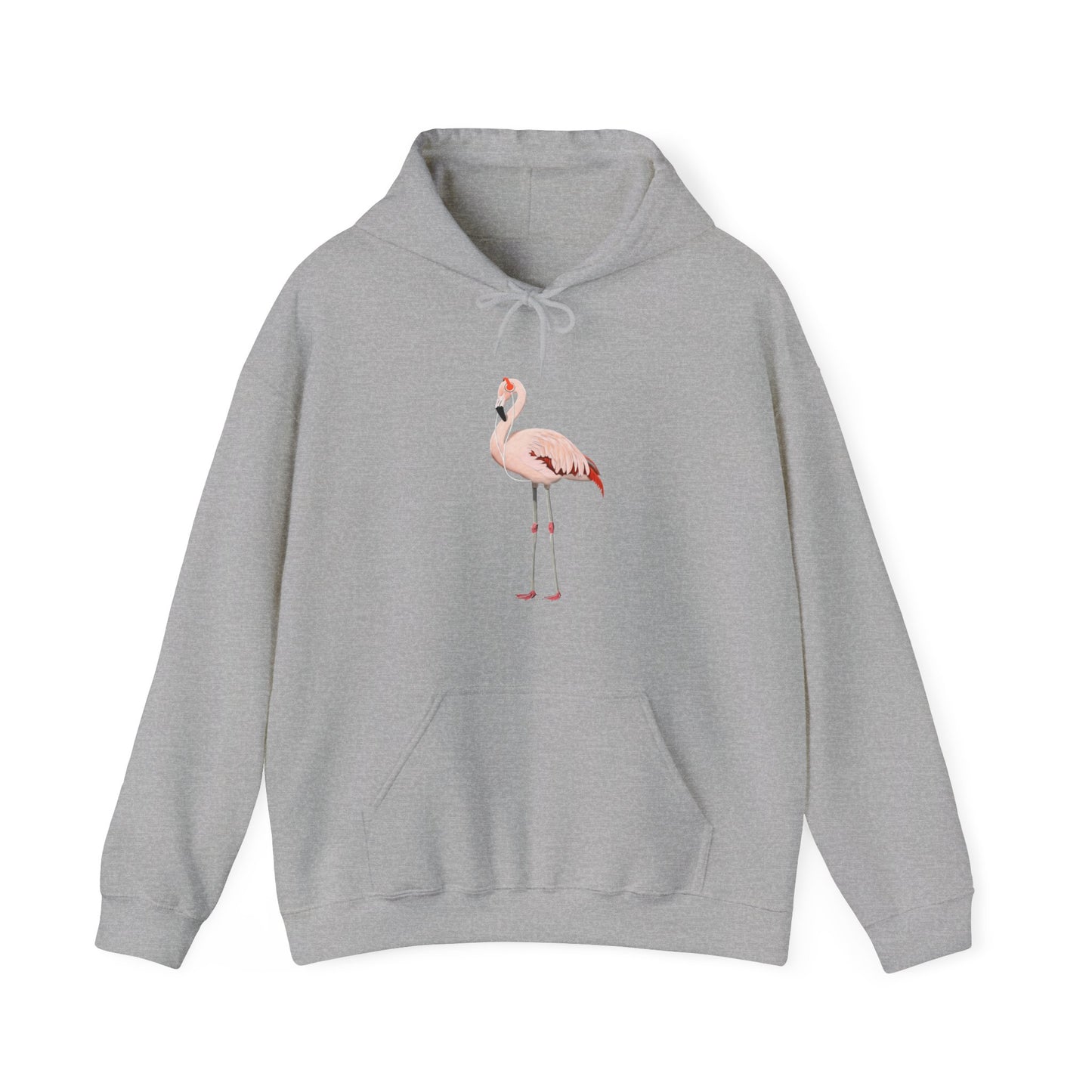 Flamingo with Music Headphones Bird Birdwatching Birdlover Hoodie