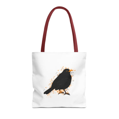 Amsel Tragetasche 40x40cm Vogel Tasche Weiß für Vogelbeobachter