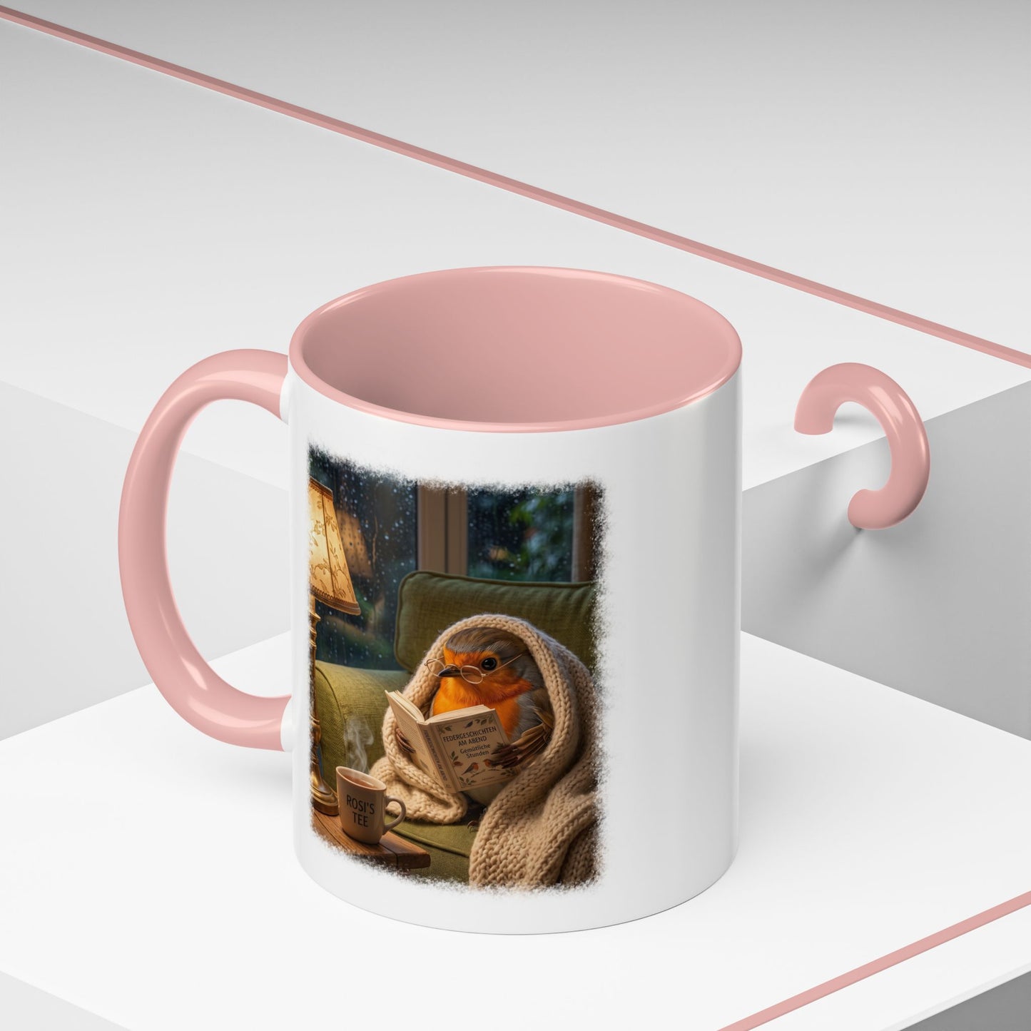 Robin Rosi Reading a Book Mug for Bird Lovers