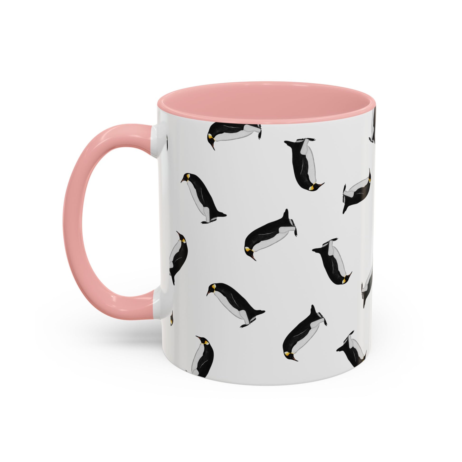 Pinguin Tasse mit Streumuster | Vogelmotiv Kaffeebecher für Vogelbeobachter & Naturfreunde – Accent Coffee Mug,