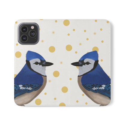 Blue Jay Bird Art Phone Flip Case