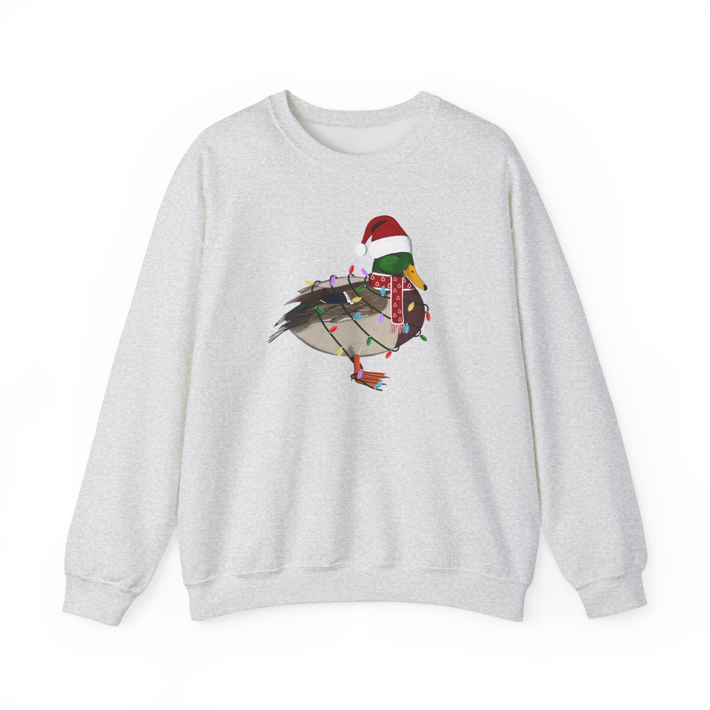 Mallard with Fairy Lights Santa Claus Christmas Bird Sweatshirt