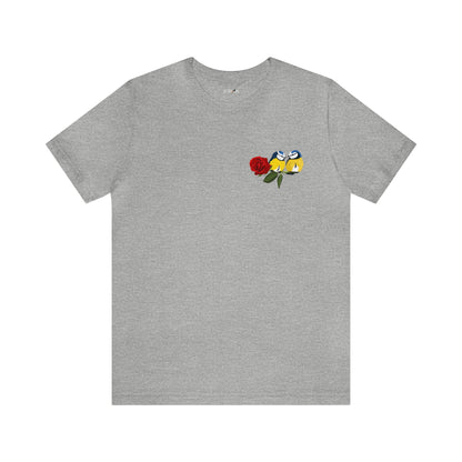 Blue Titmice on Rose Valentine's Day Tee - jz.birds