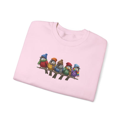 スズメ柄スウェットシャツ | バードウォッチャー クルーネック | 鳥好きの方へのユニセックス ソングバード ニットギフト