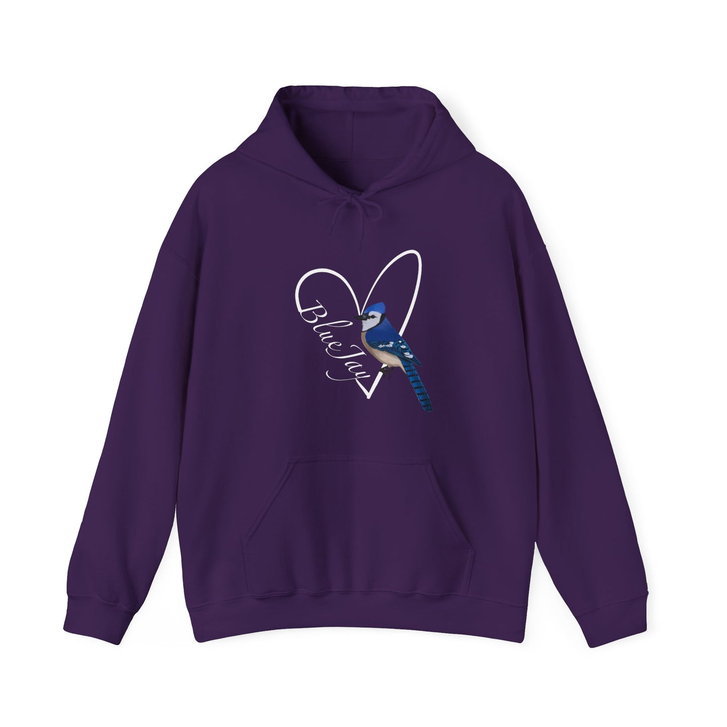 Blue Jay Heart Bird Birdwatching Birdlover Hoodie