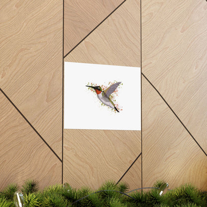 Hummingbird Bird Artwork Matte Poster