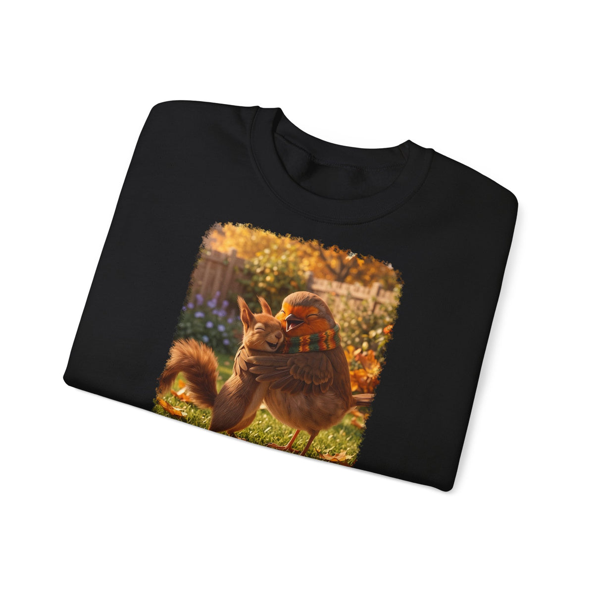 Premium Sweatshirt Rosi Rotkehlchen & Eichhörnchen | Pullover für Vogelfreunde