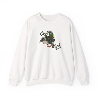 マガモの冬用スウェットシャツ | バードウォッチャークルーネック | 鳥好きの方へのユニセックスの鳴鳥ニットギフト