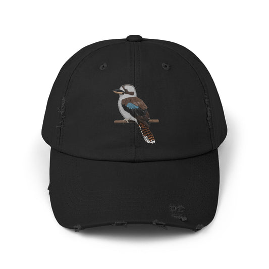 Kookaburra Bird Art Distressed Cap