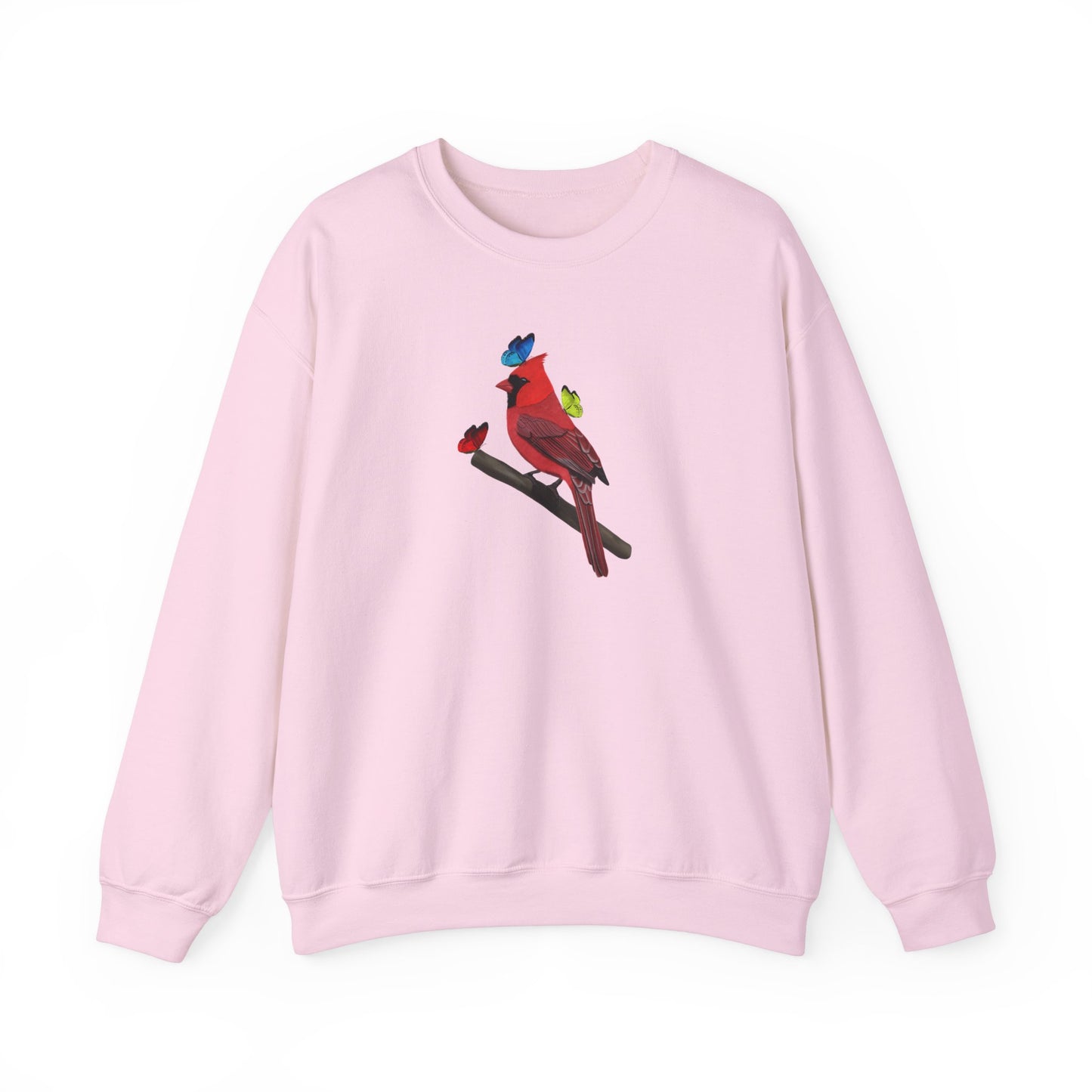 Cardinal with Butterflies Bird Birding & Birdwatching Sweatshirt