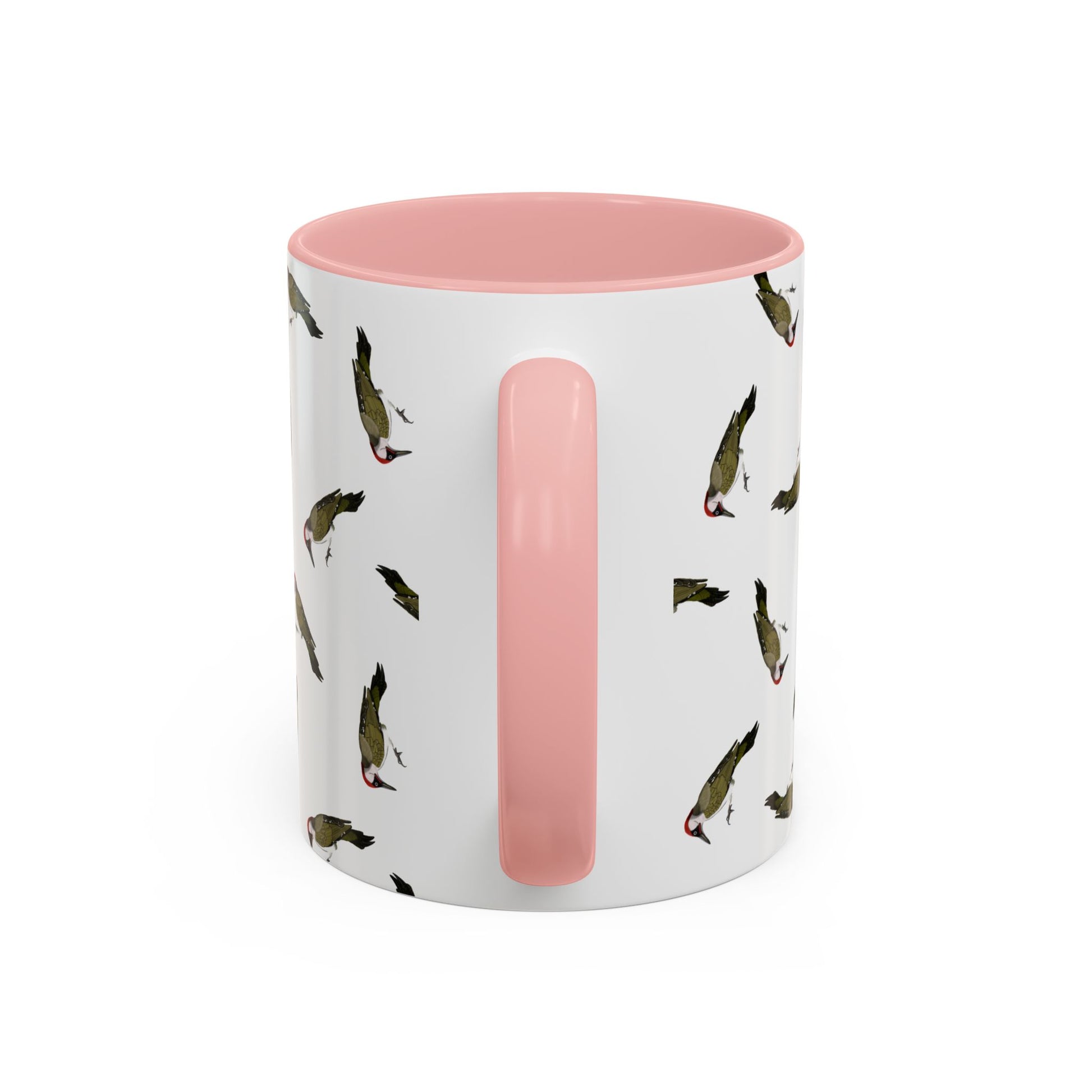 Grünspecht Tasse mit Streumuster | Vogelmotiv Kaffeebecher für Vogelbeobachter & Naturfreunde – Accent Coffee Mug,