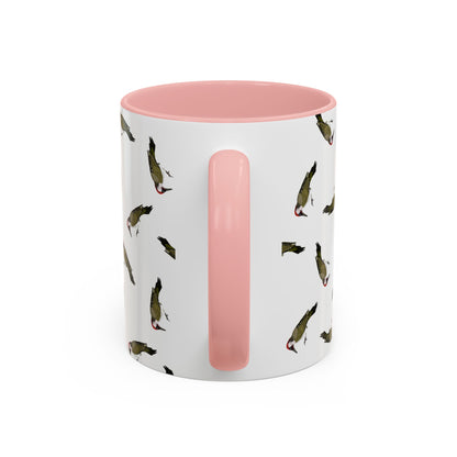 Grünspecht Tasse mit Streumuster | Vogelmotiv Kaffeebecher für Vogelbeobachter & Naturfreunde – Accent Coffee Mug,