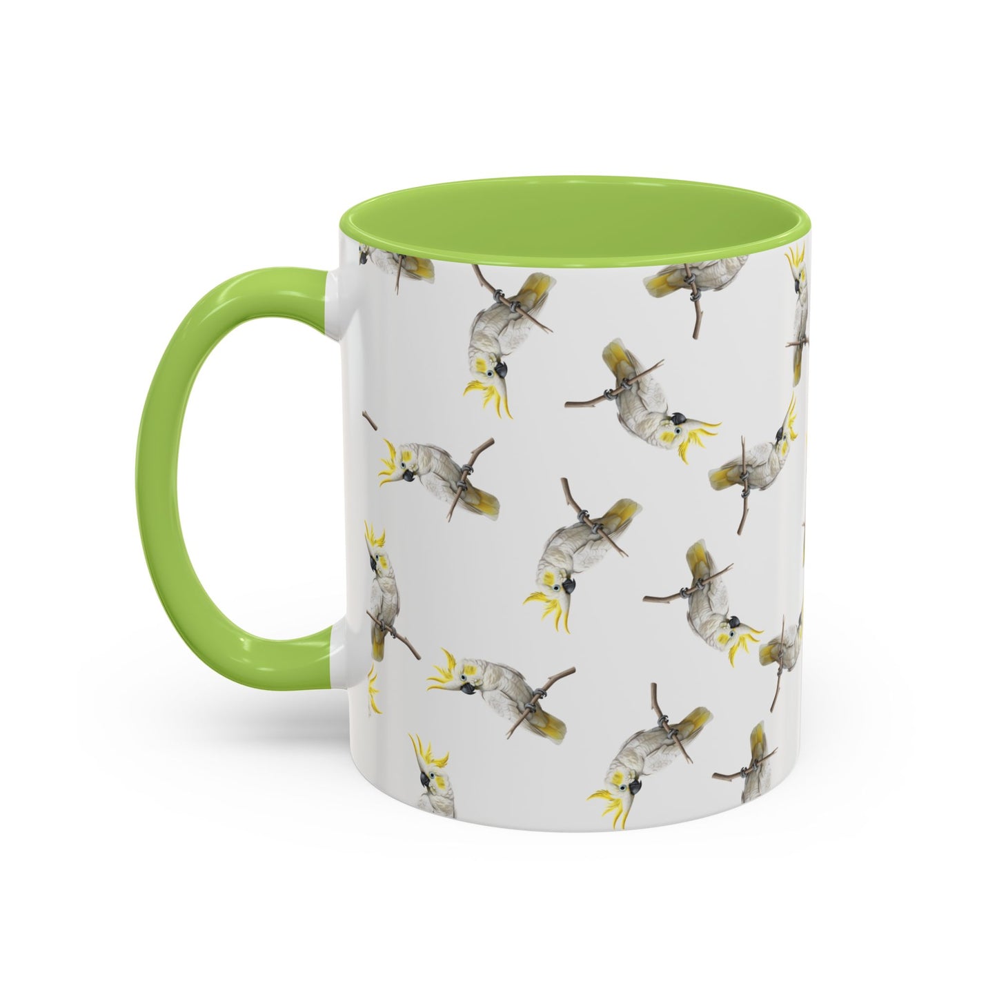 Kakadu Tasse mit Streumuster | Vogelmotiv Kaffeebecher für Vogelbeobachter & Naturfreunde