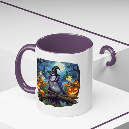 Blue Jay Halloween Bird Mug - Spooky Bird Lover Gift