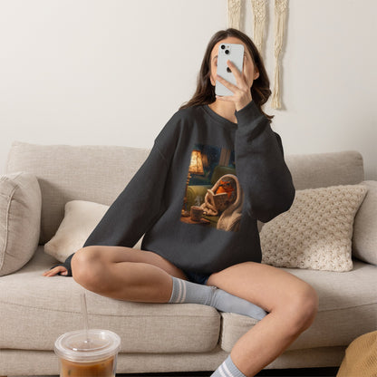 Robin Rosi Reading a Book Premium Sweatshirt for Bird Lovers