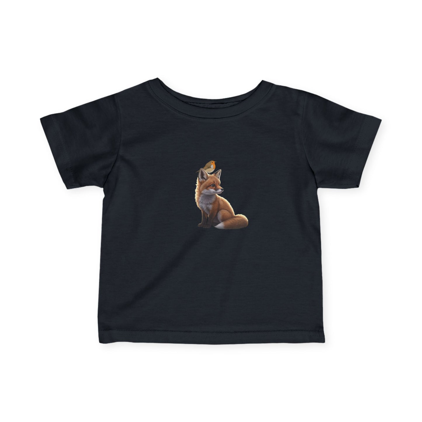 Fox and Bird Baby & Toddler T-Shirt with Robin