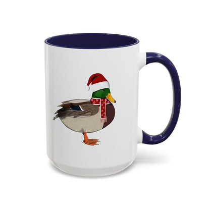 サンタクロースのマガモを象った陶器製バードコーヒーマグ – バードウォッチャーへのカスタムギフト