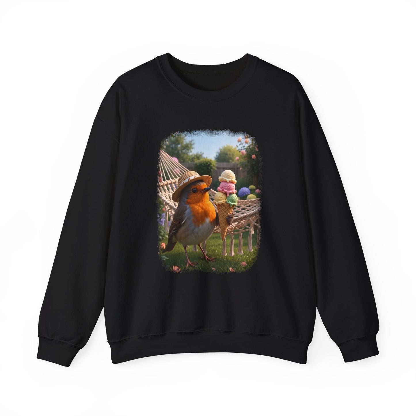 Robin Rosi Ice Cream Garden Premium Sweatshirt for Bird Lovers
