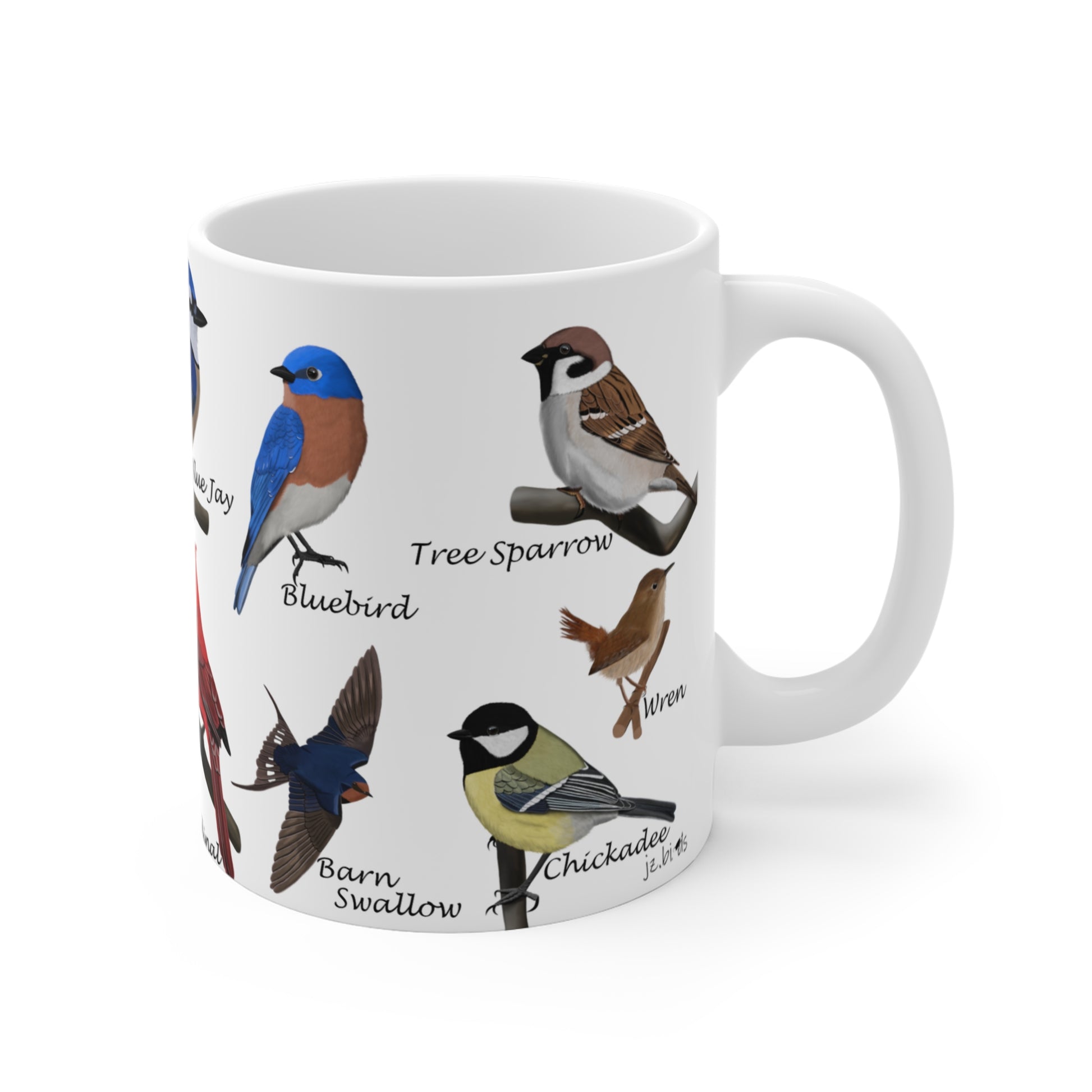 Garden Birds Blue Jay Cardinal Oriole Ceramic Mug 11oz