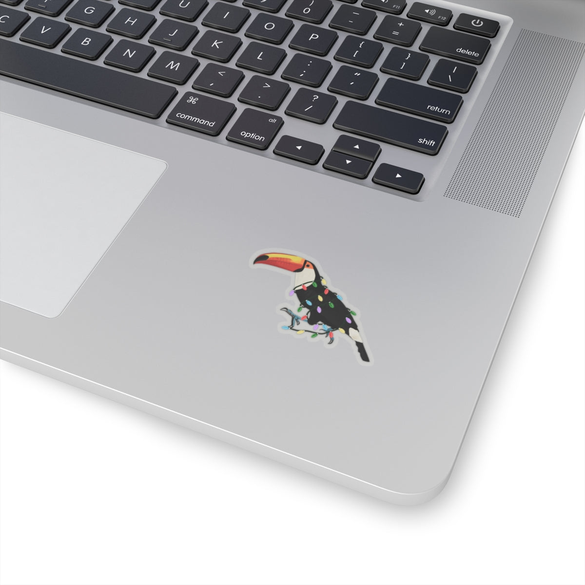 Toucan with Fairy Lights and Santa Claus Hat Christmas Bird Sticker