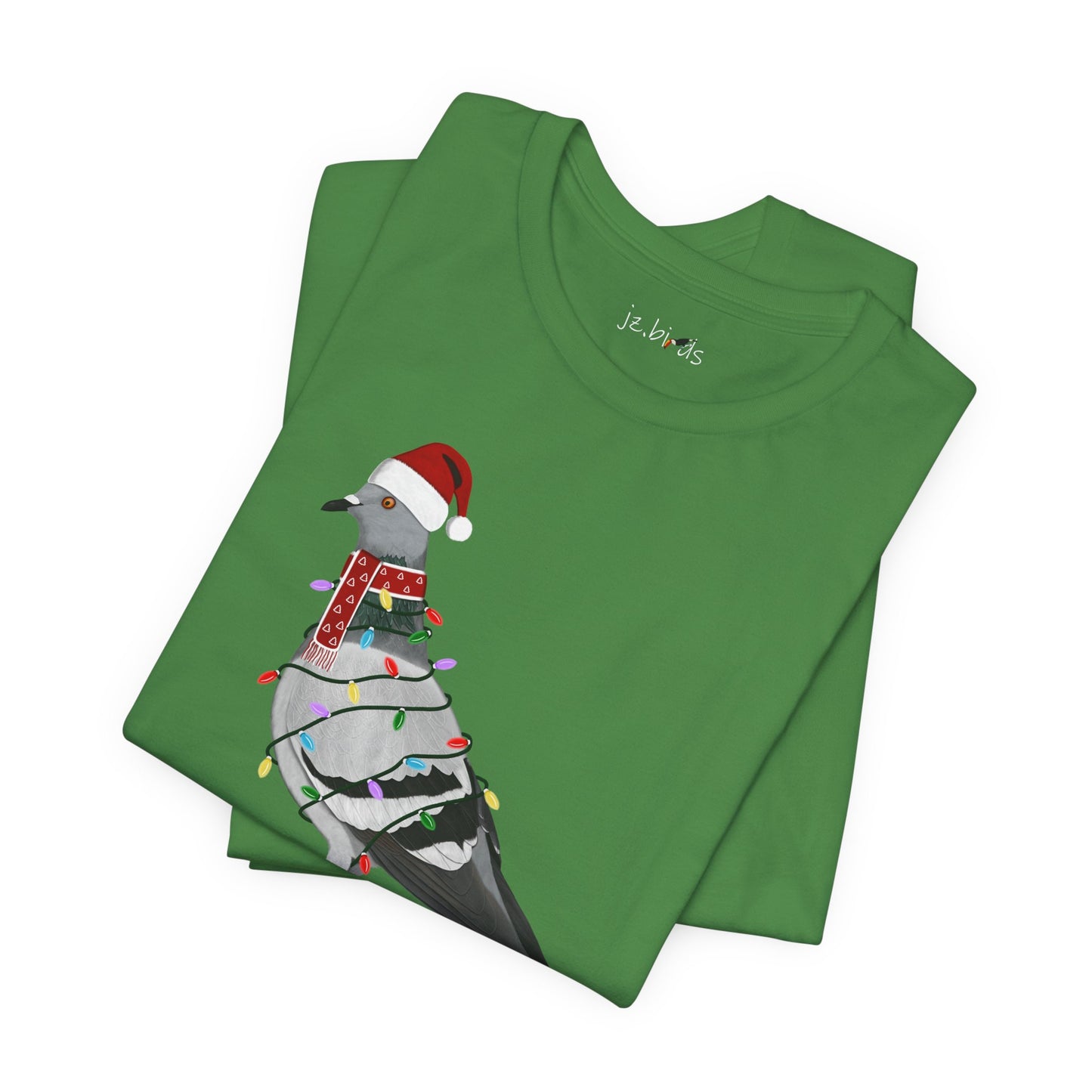 Pigeon with Fairy Lights Christmas Bird T-Shirt