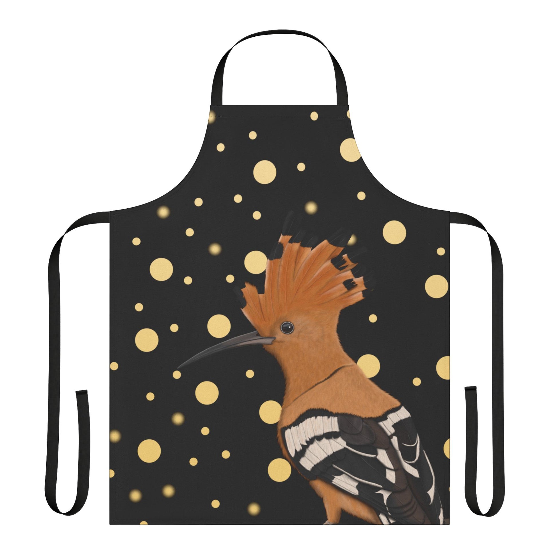 Hoopoe Golden Dots Birdlover Bird Art Apron Black