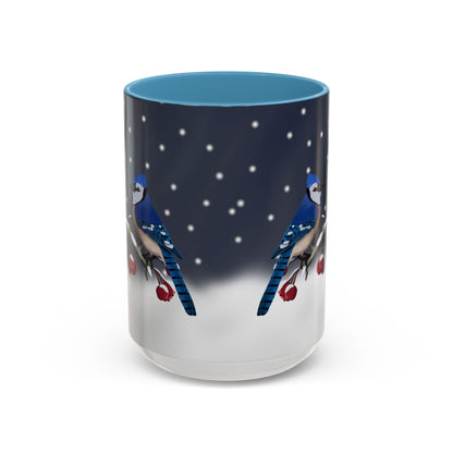 Blue Jay and Cardinal Bird Coffee Mug | Ceramic Christmas Gift for Bird Lovers