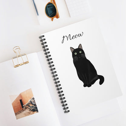 Black Cat Lover Spiral Notebook Ruled Line 6" x 8"