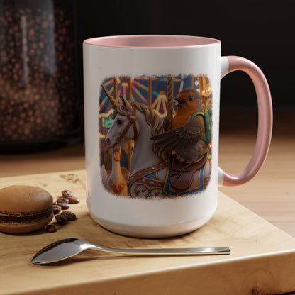 Robin Rosi Unicorn Carousel Premium Mug for Bird Lovers
