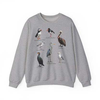Papageitaucher und Möwe Sweatshirt Vogelmotiv – Animal Graphic Tee Casual Everyday Wear Stil