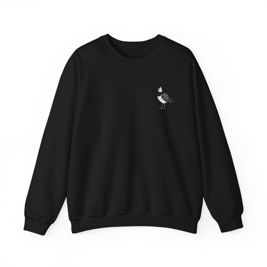 Schwarzes Sweatshirt mit einem gemalten Kiebitz 