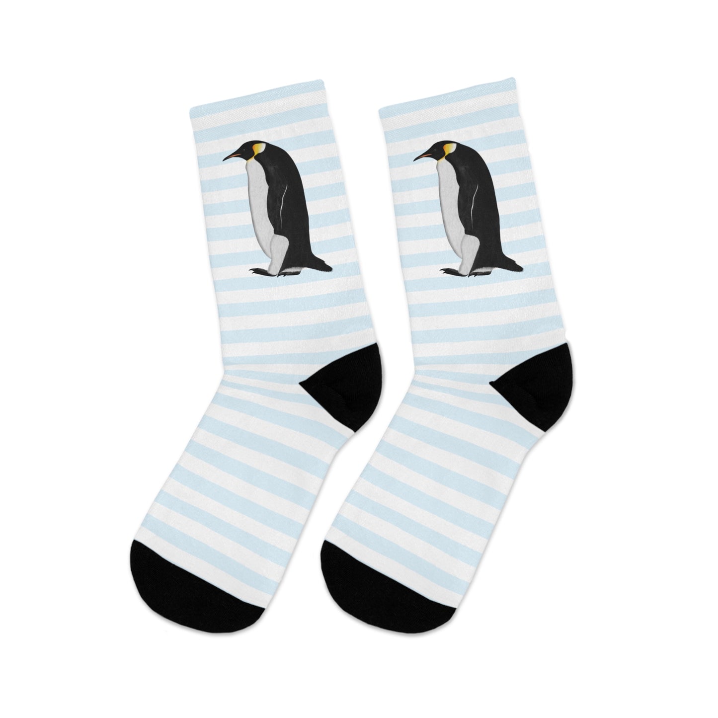 Penguin Stripes Blue White Birding & Birdwatching Bird Socks