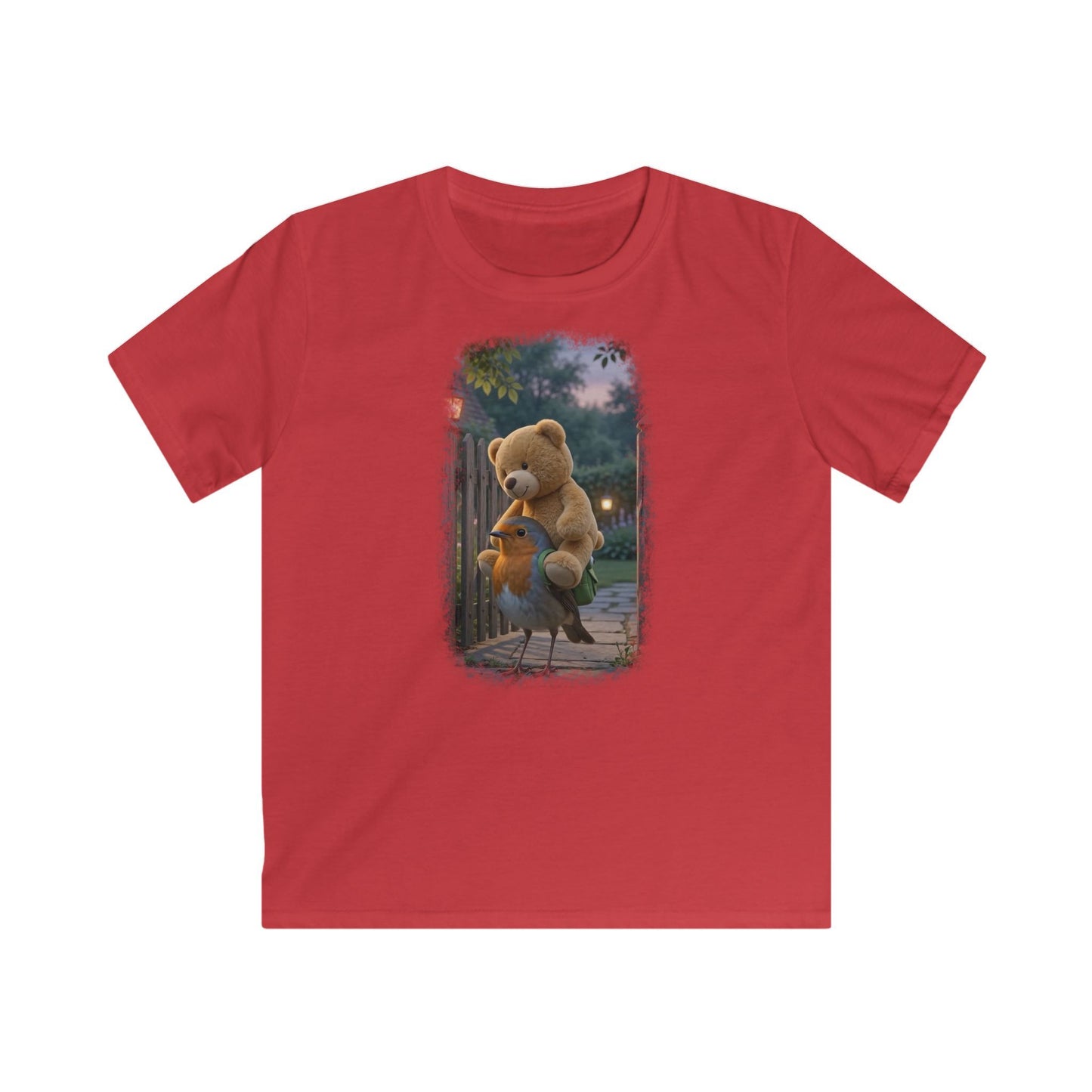 Premium Kinder T-Shirt Rosi Rotkehlchen und der Riesen-Teddy